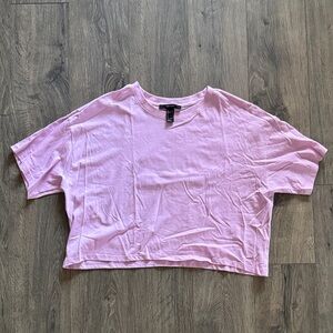 Forever 21 Light Pink Cropped Crewneck Tee